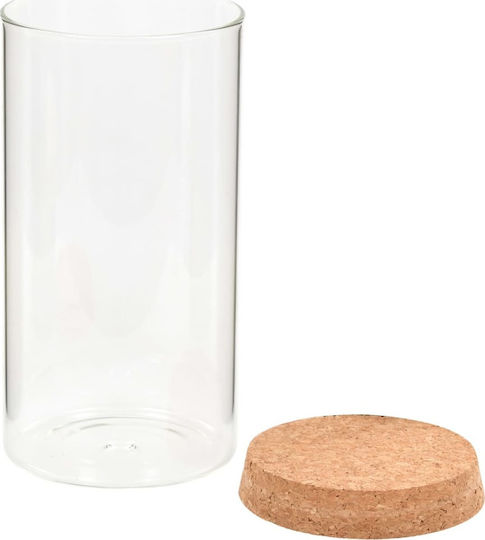 vidaXL Set of 6 General Use Glass Jars with Cork Transparent 1400ml 6 Pieces