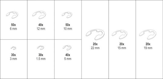 Yato Safeties Set Ασφάλειες Συρταρωτές E-Ring YT-06884 300pcs