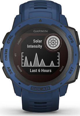 Garmin Instinct Solar 45mm Waterproof Smartwatch with Heart Rate Monitor (Tidal Blue)