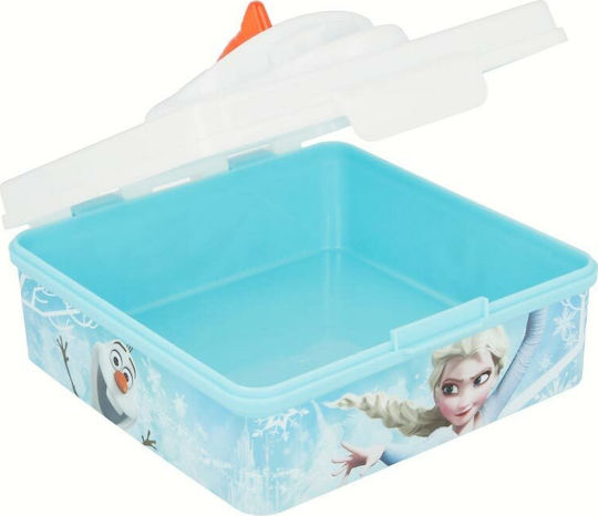Plastik Kinder Lebensmittelbehälter Gefroren Hellblau 15 x 14 x 8.5cm