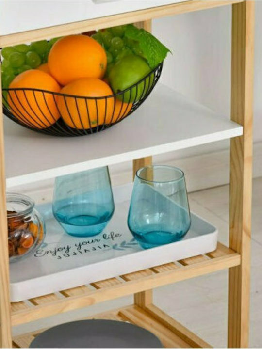 HomCom Τρόλεϊ Κουζίνας Ξύλινο 4 Θέσεων Καφέ 40x30x76cm