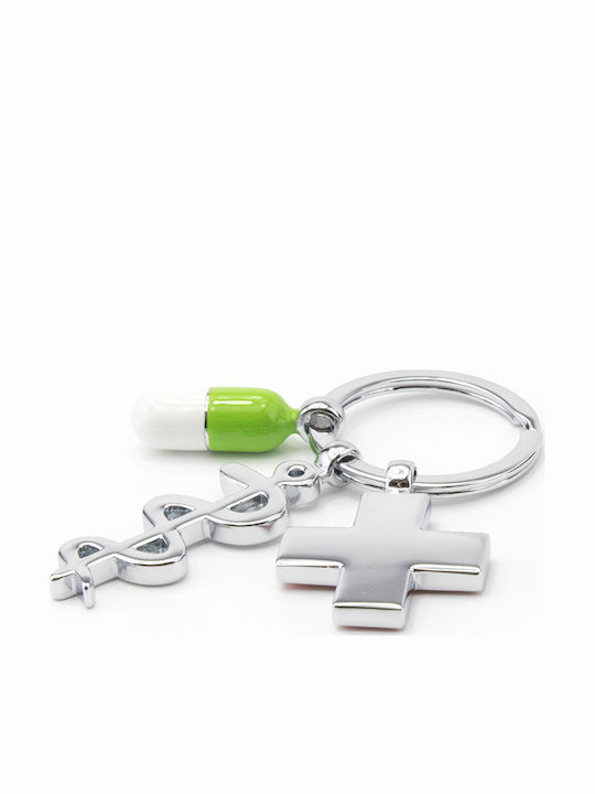 Troika Keychain Get Well Metallic Silver