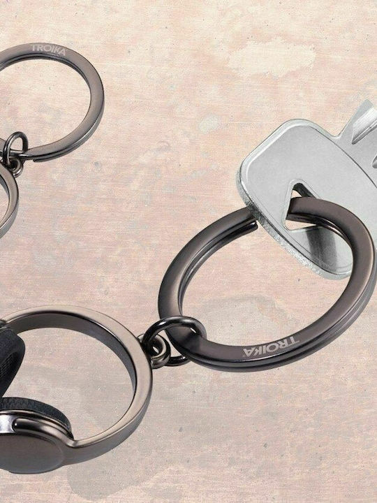 Troika Keychain Wallet Headphone Metallic Black