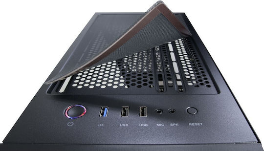 Inter-Tech C-303 Mirror Gaming Midi Tower Computer Case with Side Window Black