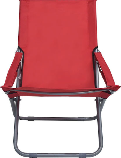 vidaXL Καρέκλα Παραλίας Κόκκινη 58x76x88εκ. Σετ 2τμχ