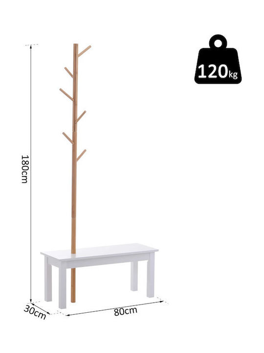 HomCom Freistehender Kleiderständer Hölzernes Braun 80x30x180cm