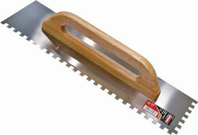 Benman Tile Spatula Inox Serrated 480x130mm with Wooden Handle Tooth 8x8mm 70941