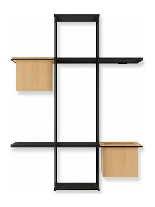 Regal Wand Cubist Schwarz 48x64x16cm