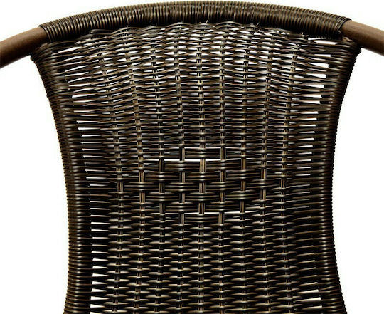 Καρέκλα Εξωτερικού Χώρου Rattan Lydia Καφέ 53x58x77εκ.