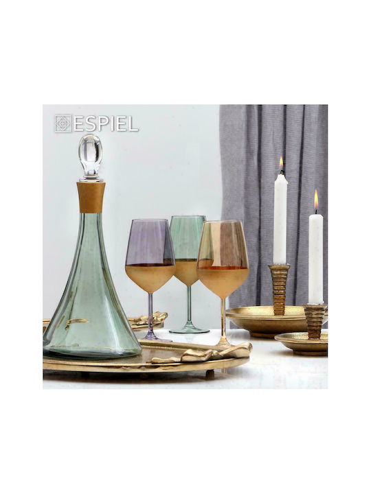 Espiel Amelie Ποτήρι για Κόκκινο Κρασί από Γυαλί Μπεζ-Χρυσό Κολωνάτο 490ml