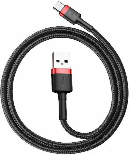 Baseus Cafule Плетен USB 2.0 Кабел USB-C Мъжки - USB-A Мъжки Черен 2m CATKLF-C91
