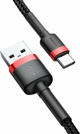 Baseus Cafule Плетен USB 2.0 Кабел USB-C Мъжки - USB-A Мъжки Черен 2m CATKLF-C91