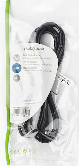 Nedis Καλώδιο DIN 5-pin male - 3.5mm male 2m Μαύρο (CAGP20100BK20)