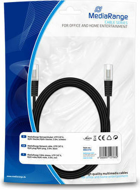 MediaRange U/UTP Cat.6 (Gigabit) Network Cable Ethernet 3m Black