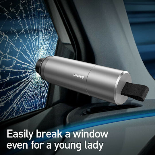 Baseus Car Emergency Hammer Automatic with Seatbelt Cutter Silver