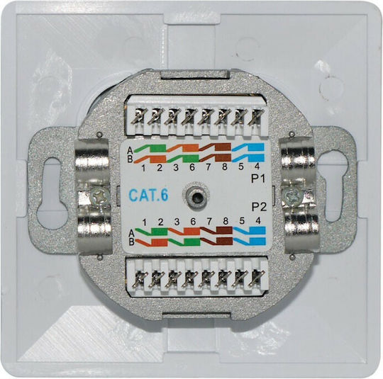 Goobay Double Network Socket RJ45 Cat6 White 68246
