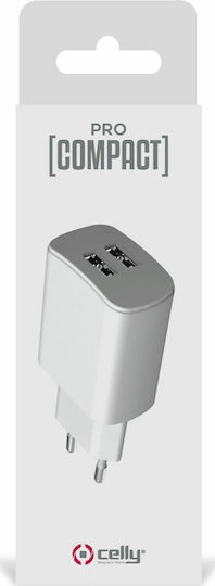 Celly Procompact Wand-Adapter Ohne Kabel Weiß