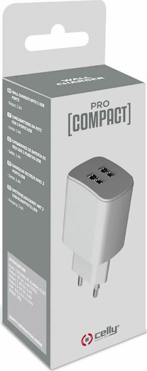 Celly Procompact Wand-Adapter Ohne Kabel Weiß