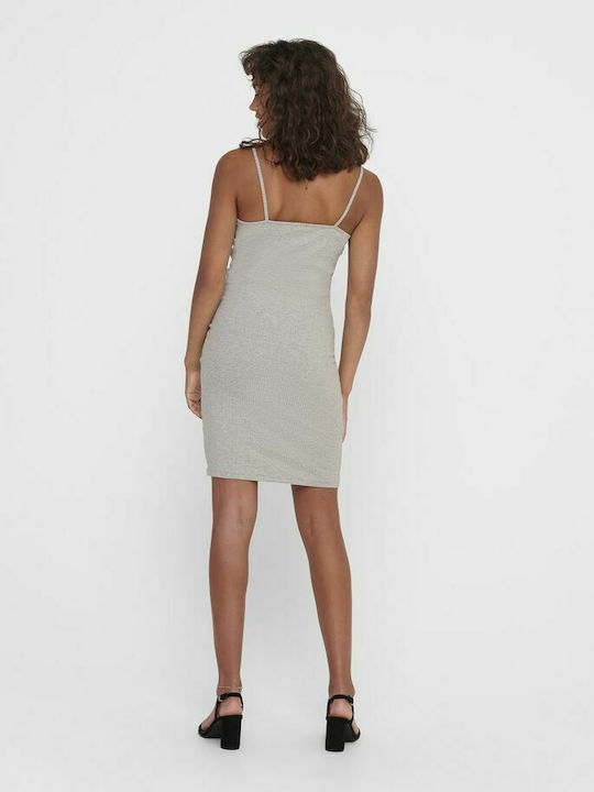 Only Summer Mini Evening Dress Light Grey Melange