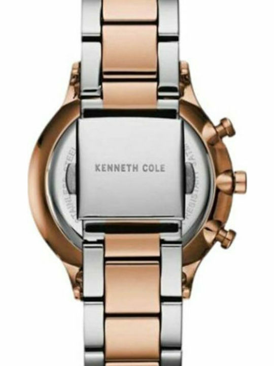 Kenneth Cole Ανδρικό Ρολόι 43mm Χρονογράφος Μπαταρίας με Ασημί Μεταλλικό Μπρασελέ