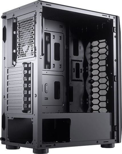 Cougar MX410 Mesh-G Gaming Midi Tower Κουτί Υπολογιστή με Πλαϊνό Παράθυρο Μαύρο