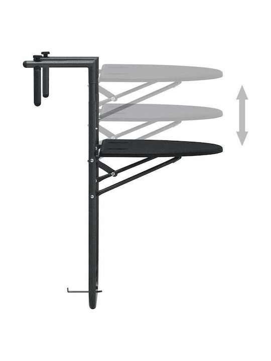 with Plastic Surface and Metal Frame Black 60x64x83.5cm