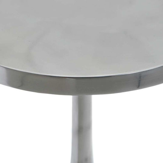 Masă Laterală Rotundă Din Aluminiu Argintiu M37xL37xÎ55cm