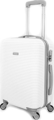 Playbags Cabin Travel Suitcase Hard White with 4 Wheels Height 55cm