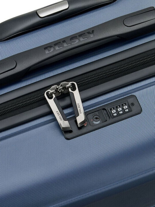 Delsey Meteor Cabin Hard Travel Suitcase Navy Blue with 4 Wheels Height 55cm