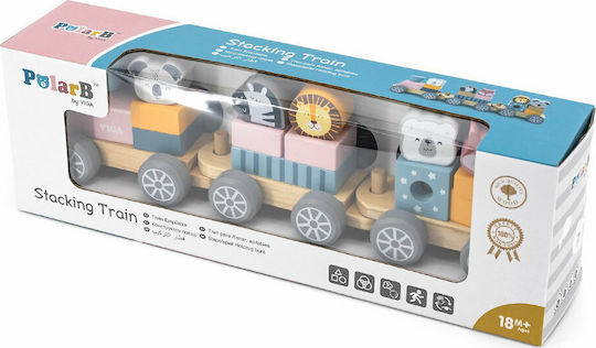 Viga Toys Vehicle PolarB Stacking Train made of Wood for 18++ Months