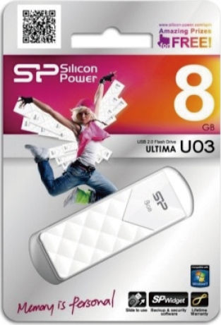 Silicon Power Ultima U03 8GB USB 2.0 Stick Λευκό