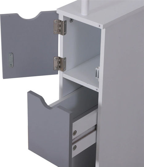 HomCom Floor Bathroom Column Cabinet L15xD33xH136cm White