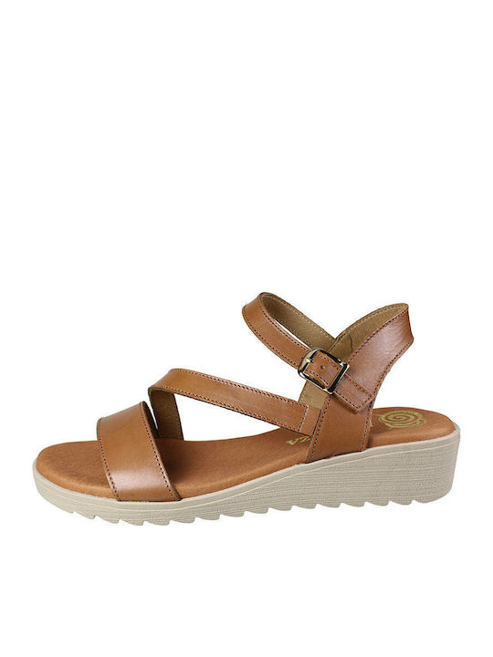 Women's Leather Platform Shoes Tabac Brown