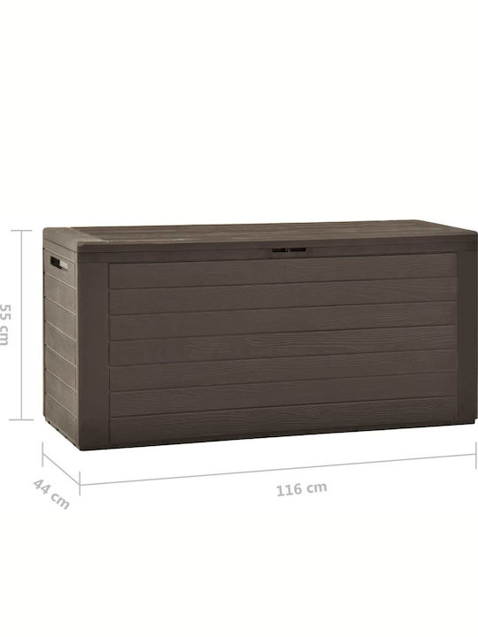 vidaXL Outdoor Storage Box 290lt Brown L116xW44xH55cm