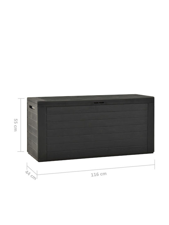vidaXL Outdoor Storage Box 290lt Gray L116xW44xH55cm