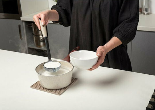 Nava Misty Deep Soup Spoon Made of Black Nylon 35cm