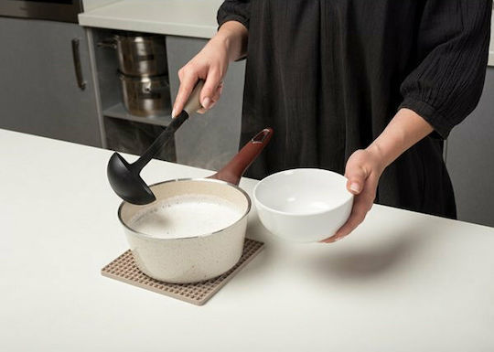 Nava Misty Deep Soup Spoon Made of Black Nylon 35cm