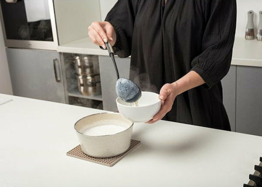 Nava Misty Deep Soup Spoon Made of Black Nylon 35cm