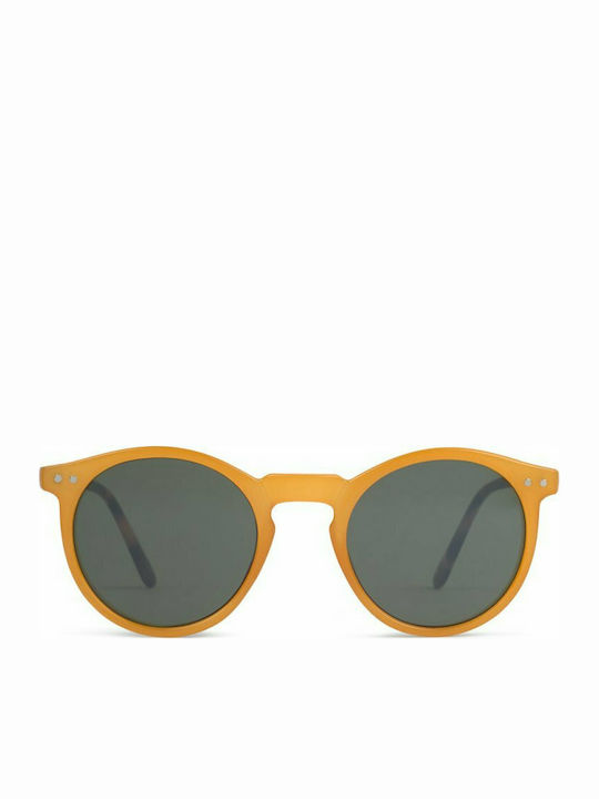 Charly Therapy Charles In Town Women's Sunglasses with Orange Acetate Frame and Black Lenses CIT34