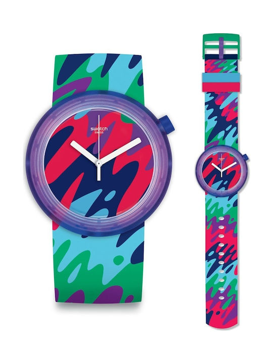 Swatch Popthusiasm Watch with Rubber Strap