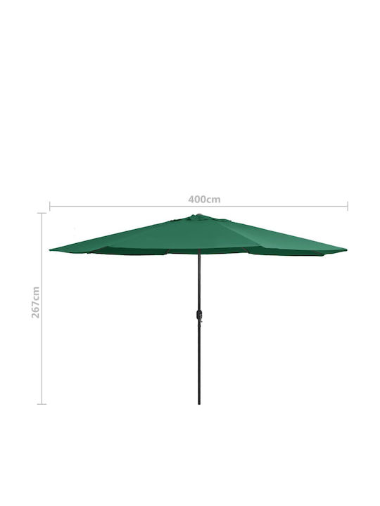 Rundschreiben Metallischer Grüner 4m Garten- und Terrassen-Sonnenschirm