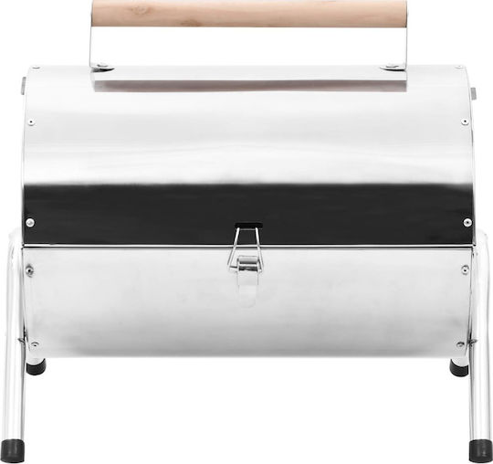vidaXL Tabletop Grill Stainless steel Portable Charcoal Grill with Lid 42cmx30cm