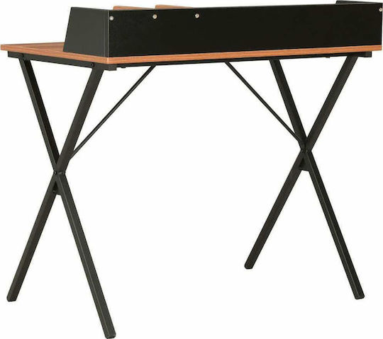 Birou Secretar Lemn Maro cu Picioare Metalice 80x50x84cm