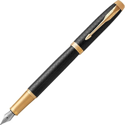 Parker I.M. Premium Stilou Mediu Negru din Oțel cu Albastru Cerneală 1931653