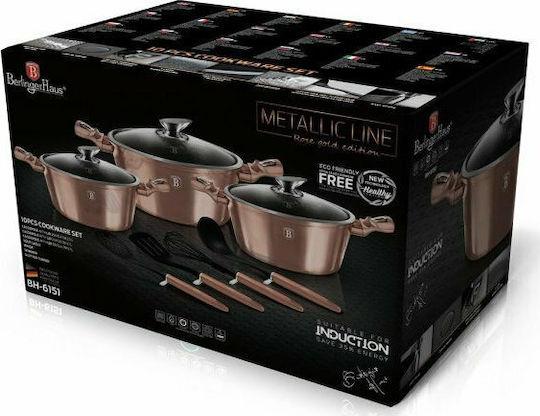 Berlinger Haus Metallic Line Pots Set 3 Pieces