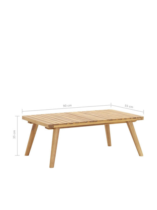 Garten- und Terrassentisch für Kleine Außenbereiche aus Akazie 90x55x35cm