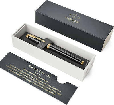 Parker I.M. Core Writing Pen Fine Black made of Steel with Blue Ink