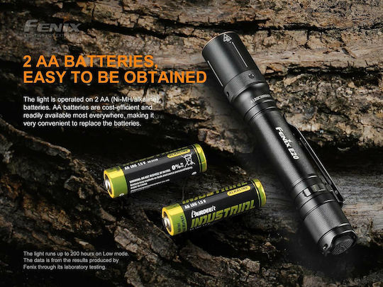Fenix Φακός LED IP68 με Μέγιστη Φωτεινότητα 350lm E20V2
