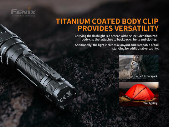 Fenix Rechargeable Flashlight LED IP68 with Maximum Brightness 3000lm PD40R V2.0 Black