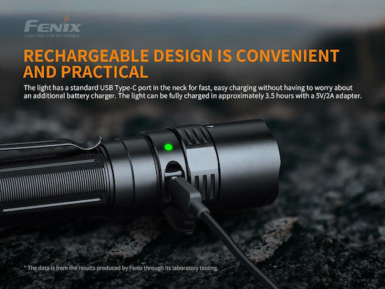 Fenix Rechargeable Flashlight LED IP68 with Maximum Brightness 3000lm PD40R V2.0 Black